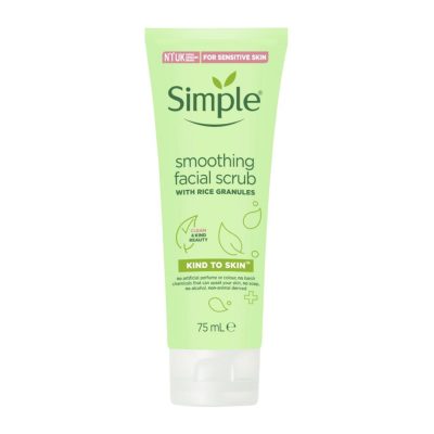 اسکراب روشن کننده برنج سفید سیمپل مدل smoothing facial scrub