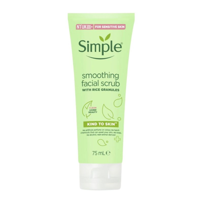 اسکراب روشن کننده برنج سفید سیمپل مدل smoothing facial scrub