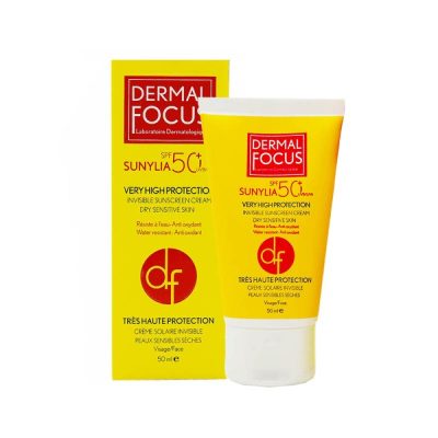 کرم ضد آفتاب پوست خشک سانیلیا بی رنگ درمال فوکوس +Dermal Focus - SPF50