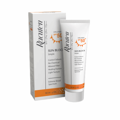 کرم ضد آفتاب بی رنگ SPF50 پوست های مختلط و چرب راکوتن 50 میل  -Racuten